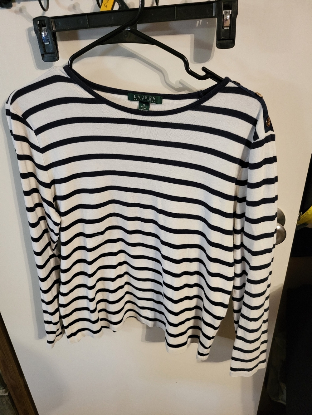 LAUREN RALPH LAUREN STRIPED CROP TOP SZ XL
